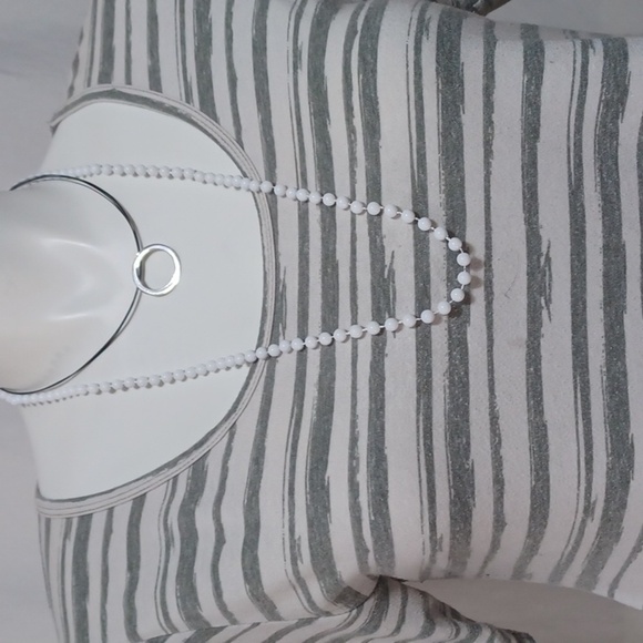 LULAROE WOMENS TOP SIZE M IN A BEAUTIFUL gray and white striped design - Picture 2 of 8